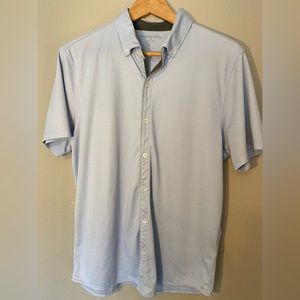 Zachary Prell knit button down shirt. Light blue. Medium.